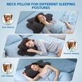 thumbnail image 4 of Memory Foam Pillow with Cooling Pillowcase, Soft Contoured Pillow for Side, Back & Stomach Sleepers, 1 Count, Holiday Gift, 4 of 8