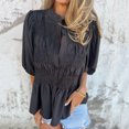 thumbnail image 4 of Summer Tops for Women 2025 Trendy Crop Work Out Shirts Gym Loose Graphic Hide Belly Tunic 2025 Summer, 4 of 7