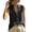 Black, variant on Women's Cotton Linen Sleeveless Blouse, Notched Button-Down Shirt, Loose Fit Casual Daily Office Wear Top