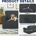 thumbnail image 4 of 100% Dual Waterproof Couch Cover Slipcovers for Couches and Sofas - Stretch Non Slip Fleece Sofa Covers Washable, Leakproof Furniture Protector for Kids, Pets, Dog (Sofa, Light Gray), 4 of 7