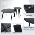 thumbnail image 4 of ZXNYH Patio Outdoor Coffee Table Set of 2 - Weather Resistant Outdoor Round End Table Modern Coffee Tables for Living Room Balcony Home Office (Black), 4 of 6