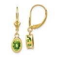 thumbnail image 1 of 14K Yellow Gold Earring Drop & Dangle Women'S Peridot Oval Green 27 mm 7, 1 of 2