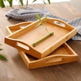 thumbnail image 4 of Xihbxyly Bandeja de Madera para Servir, Hecha de Bambú, con Relieve para Evitar Derrames, Ideal para Desayuno, Té y Aperitivos, Multiusos, Sostenible y Ecológica, Fácil de Limpiar, 1 Pieza, Tamaño Co, 4 of 7