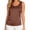 Brown#9527, variant on BOOMNY Womens Sleeveless Satin Tshirts Crew Neck Solid Color T-Shirts Summer Tank Tops for Women