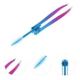 thumbnail image 3 of Unique Bargains 1 Pc 2 in 1 Eyebrow Tweezer for Bathroom Travel Hotel Blue Purple Stainless Steel, 3 of 4