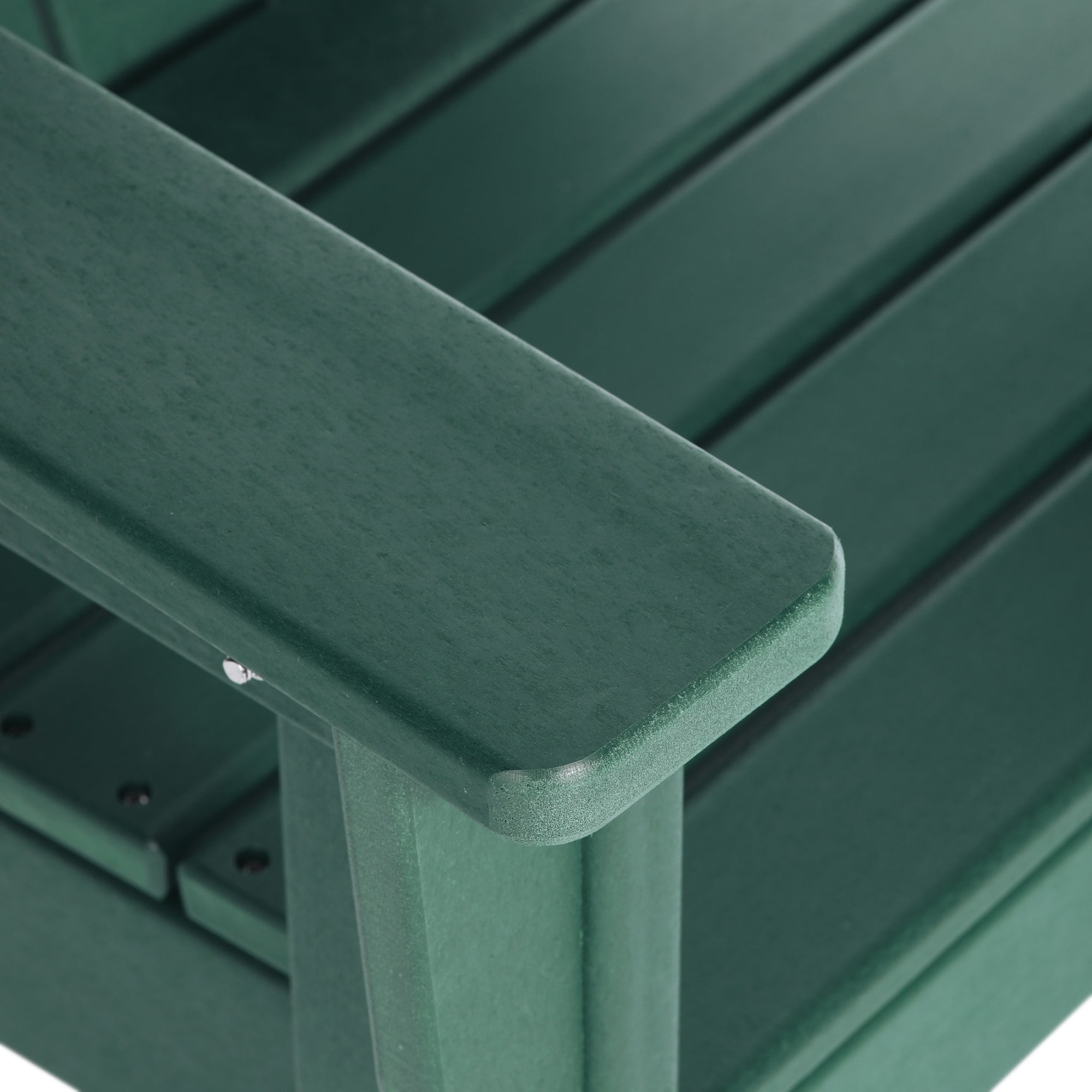 WestinTrends Malibu 2-Piece Kids Outdoor HDPE Adirondack Chair With Square Side Table Set, Dark Green
