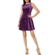 thumbnail image 2 of Vestido de terciopelo sin mangas de estrella brillante para mujeres Inspire Chic, con estilo elegante para fiestas y ocasiones especiales, color púrpura oscuro M, 2 of 6