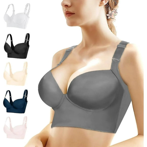 Soutien-gorge Rehausseur pour Femmes, Soutien-Gorge à Armatures Couvrant, Cache les Bourrelets du Dos, Soutien-Gorge à Bonnets Profonds, Soutien-Gorge T-shirt Lissant, Soutien-Gorge Sculptant Jp