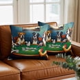 thumbnail image 3 of Abstract Animal Throw Pillow Cover Dog In The Room Poker Games Cotton Linen Cushion Cover Throw Pillow Case with Invisible Zipper for Couch Sofa Bed Chair Car 18x18 Inch, 3 of 14