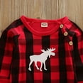 thumbnail image 4 of Christmas Baby Romper Newborn Baby Boys Red Plaid Long Sleeve Jumpsuit Infant Deer Onesies Winter Clothes, 4 of 7