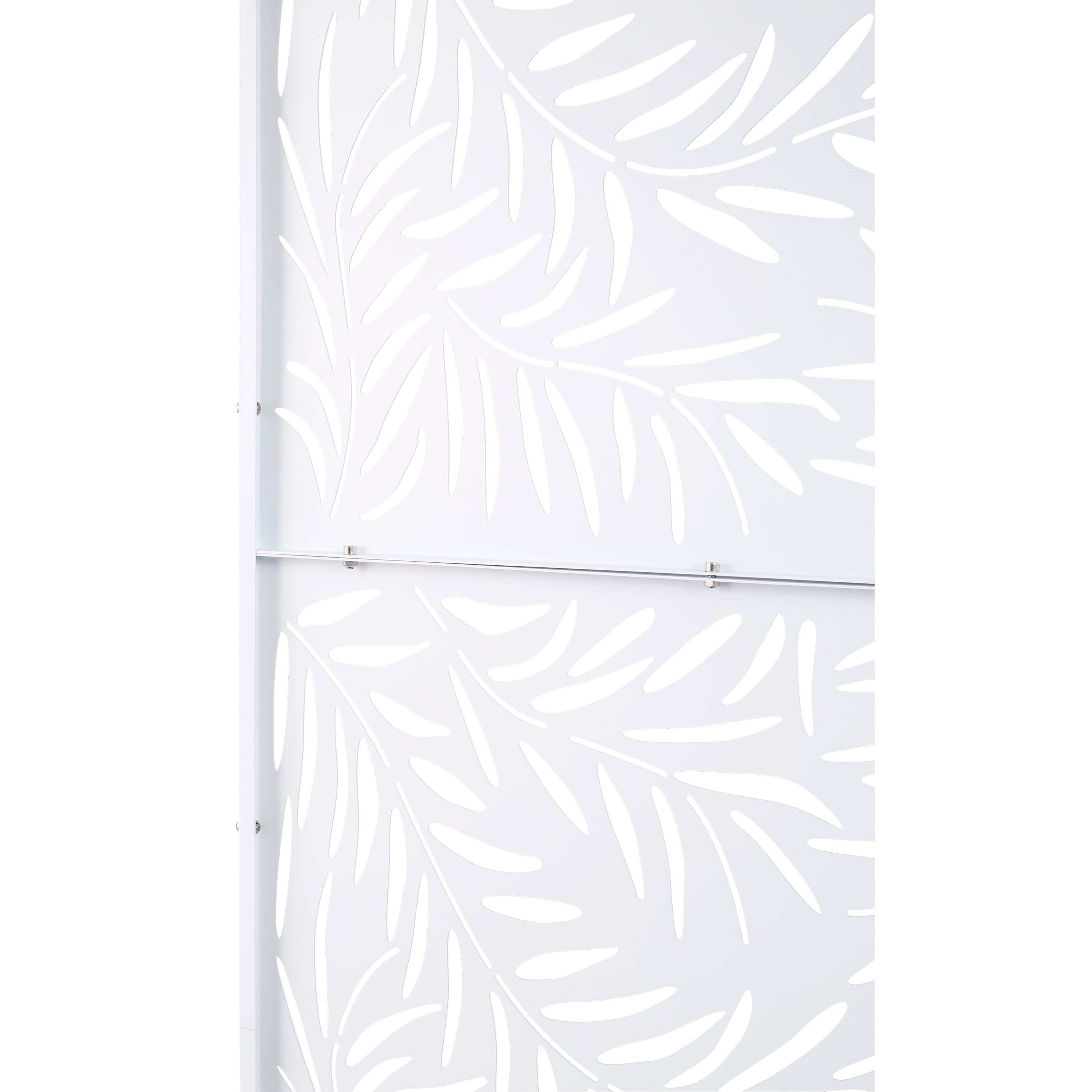 Outdoor Decor Privacy Screen, 76"Hx48"W Freestanding Metal Room Divider for Deck Balcony, Black