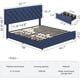 thumbnail image 3 of Qinaqin Full Size Cama Frame con 4 Almacenamiento Cajones y Ajustable cm de Alturaeadboard Linen Upholstered Platform Profundidadiamante Stitched Button Tufted No Caja Spring Needed Azul, 3 of 6