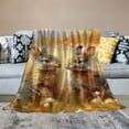 thumbnail image 2 of JEUXUS Flannel Blanket (Universal 1) - Abstract Rabbit Animal Spring Painting, Cute Bunny, Flannel Material, Multiple Sizes White, 2 of 6