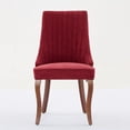 thumbnail image 3 of Upholstered Dining Chairs Set of 2, Channel Tufted High Back Kitchen & Dining Room Accent Chairs with Curved Solid Wood Legs, 3 of 24