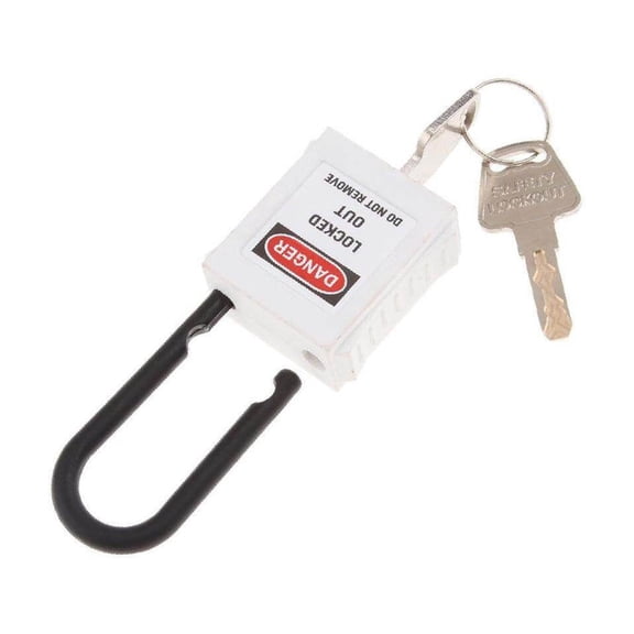 fastboy PL38-KD 38 mm Cadenas de Sécurité Incurvé en PVC Blanc