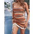 thumbnail image 7 of Women Suspender Maxi Dress Sqaure Neck Backless Sleeveless High Waist Summer Ethnic Dresses Orange Color S, 7 of 7
