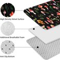 thumbnail image 5 of Red Mushroom Leaf Black Pattern Bathroom Rugs Sets 3 Piece,Toilet Cover Set,Absorbent Non Slip Bathroom Mats Sets with U-Shaped Contour Rug Toilet Rug Set, 5 of 5