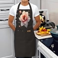 thumbnail image 4 of 2 Pack Adjustable Bib Apron with Floral Design - Black Kitchen Chef Apron for Men & Women 2 Pockets Perfect for Cooking & Baking, 4 of 6