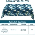 thumbnail image 2 of Outdoor Rectangle Tablecloth with Umbrella Hole and Zipper 84" x 60", Water Repellent Floral Picnic Cover, Fade & Wrinkle Resistant Tablecloth for Patio/Garden/Party Table, Palms Blue, 2 of 3