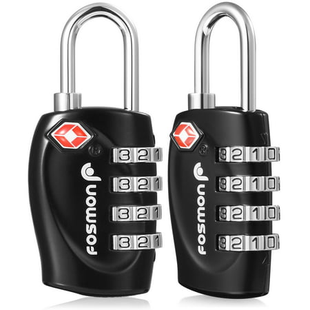 Fosmon [2 Pack]  Luggage Locks, TSA Approved 4 Digit Combination Resettable Padlocks for Travel Suitcase -
