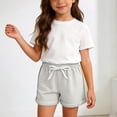 thumbnail image 6 of Nilvkv Girls Shorts, Shorts for Girls, Youth Solid Color Lightweight Stretchy Soft Lounge Shorts Casual Summer Daily Wear Gray 6-7 Years, 6 of 7