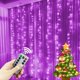 thumbnail image 3 of Decoraciones navideñas para el hogar, cortina de luces LED de feliz Navidad con control remoto de 8 modos, guirnalda de boda navideña para Año Nuevo, 3 of 5