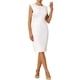 thumbnail image 2 of Vestido de tubo con cuello plisado de INSPIRE CHIC para mujeres M Blanco, 2 of 6