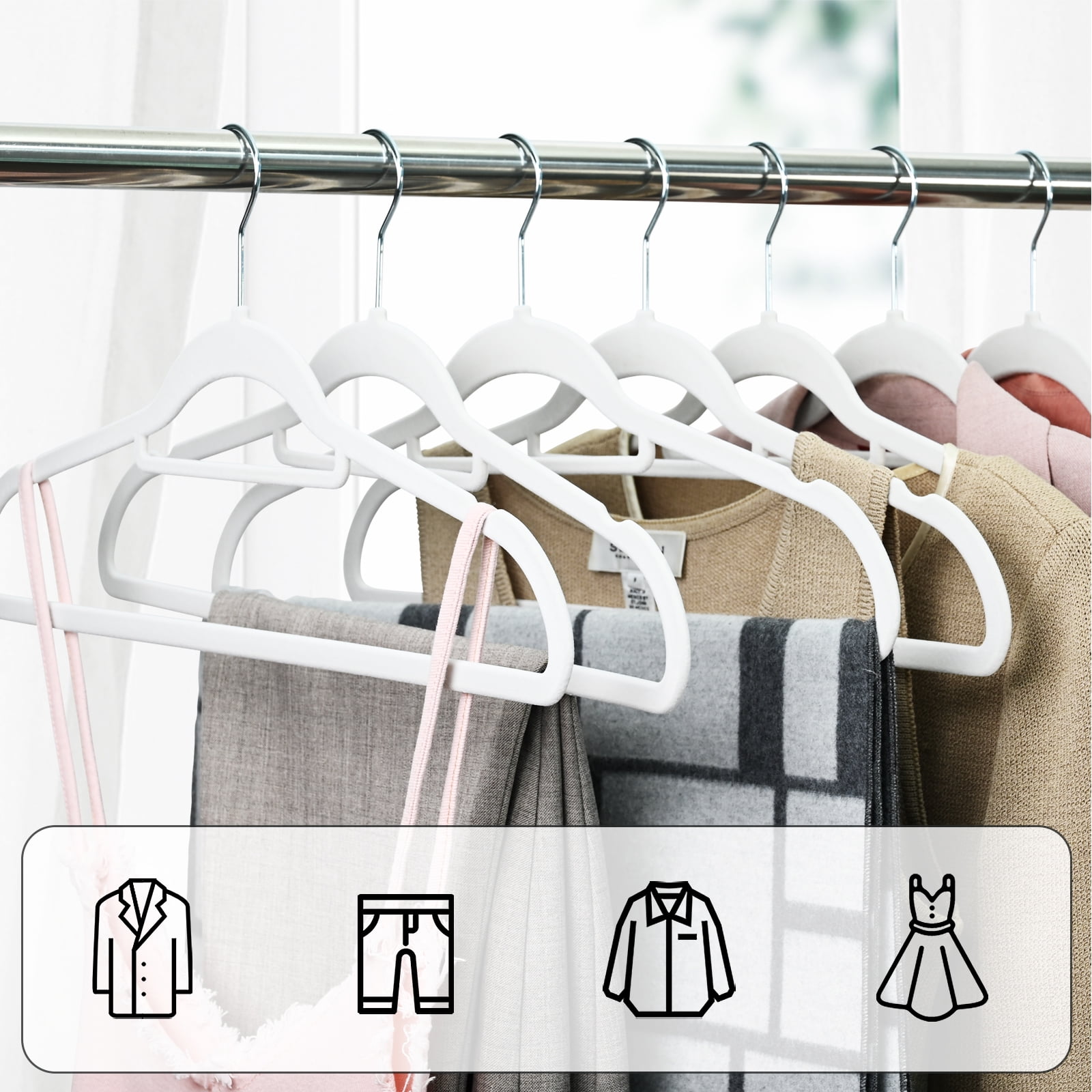 Ollieroo Premium Velvet Hangers,50 Pack Clothing Hangers,Non-Slip and  Durable Coat Hangers,Heavy Duty Hangers with 360 Degree Rotatable Hook,Gray