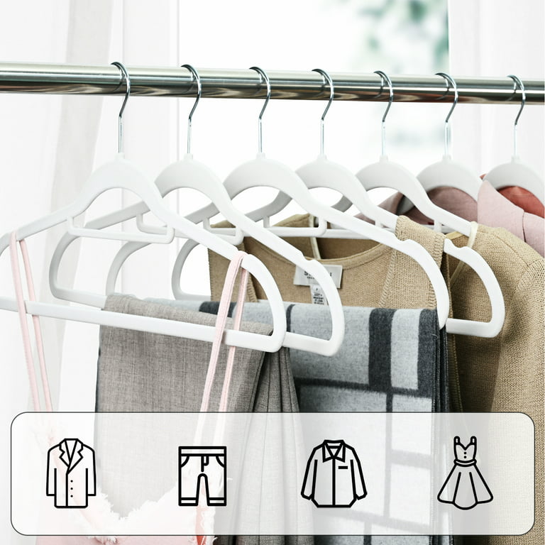 Heavy Duty 50 Pack Plastic Hangers, Durable Clothes Hangers with