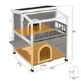 thumbnail image 6 of Ktaxon Outdoor Cat House Wooden, 2-Story Outside Cat Shelter Condo Enclosure with Escape Door, Weatherproof Openable Roof, Gray, 6 of 10