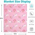 thumbnail image 2 of Mermaid and Unicorn Glow in The Dark Blanket for Girls,unicorn Gifts for Girls , Soft Throw Blanket for Kids Girls Toysistmas Birthday Bedroom Decor 50"×60"(Pink elf unicorn), 2 of 9