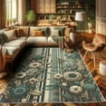 thumbnail image 2 of Ambesonne Boho Decorative Rug Carpet, Flourishing on Southwestern, 2' 2" x 3' 7", Teal and Ivory, 2 of 5