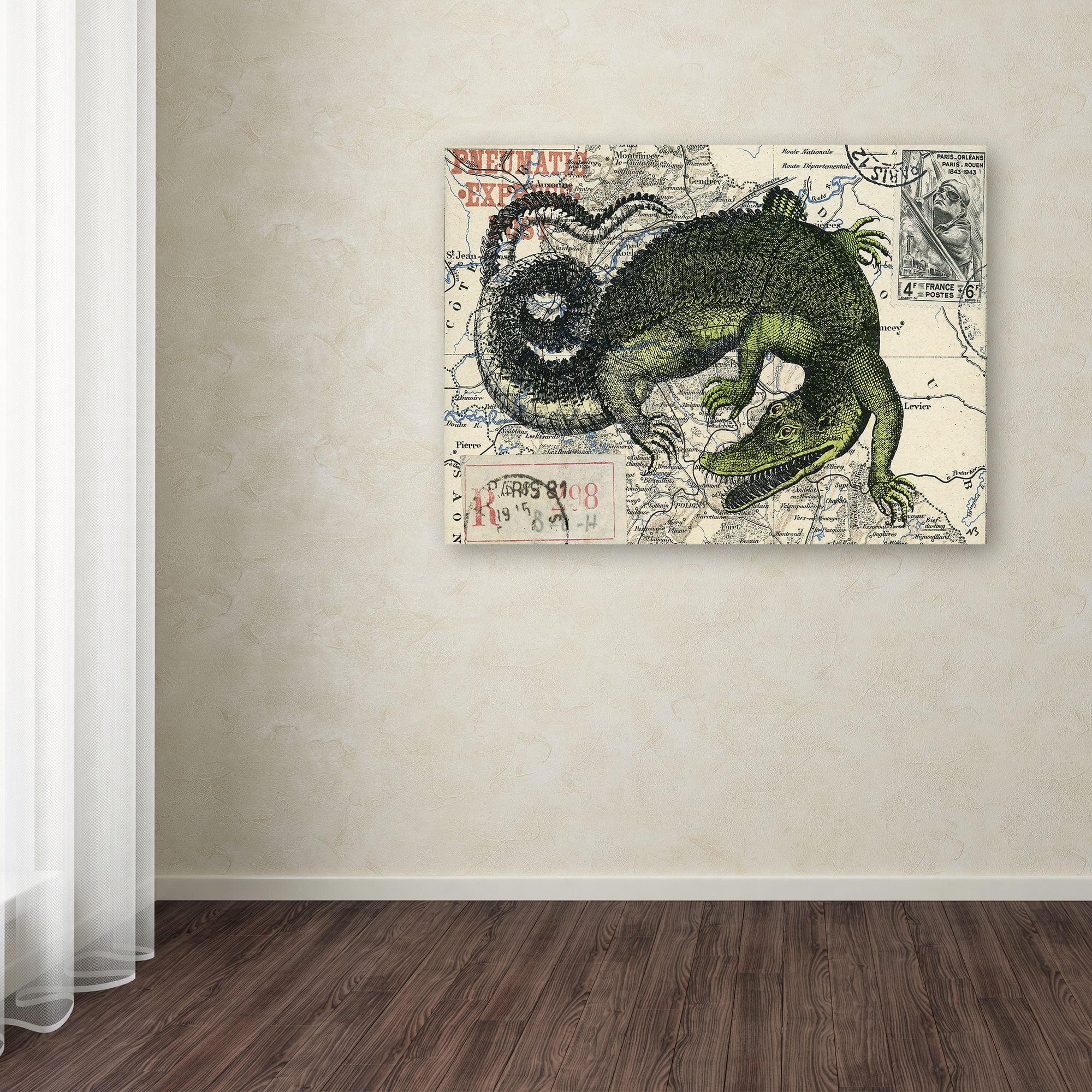 Trademark Fine Art 'Croc Map' Canvas Art by Nick Bantock