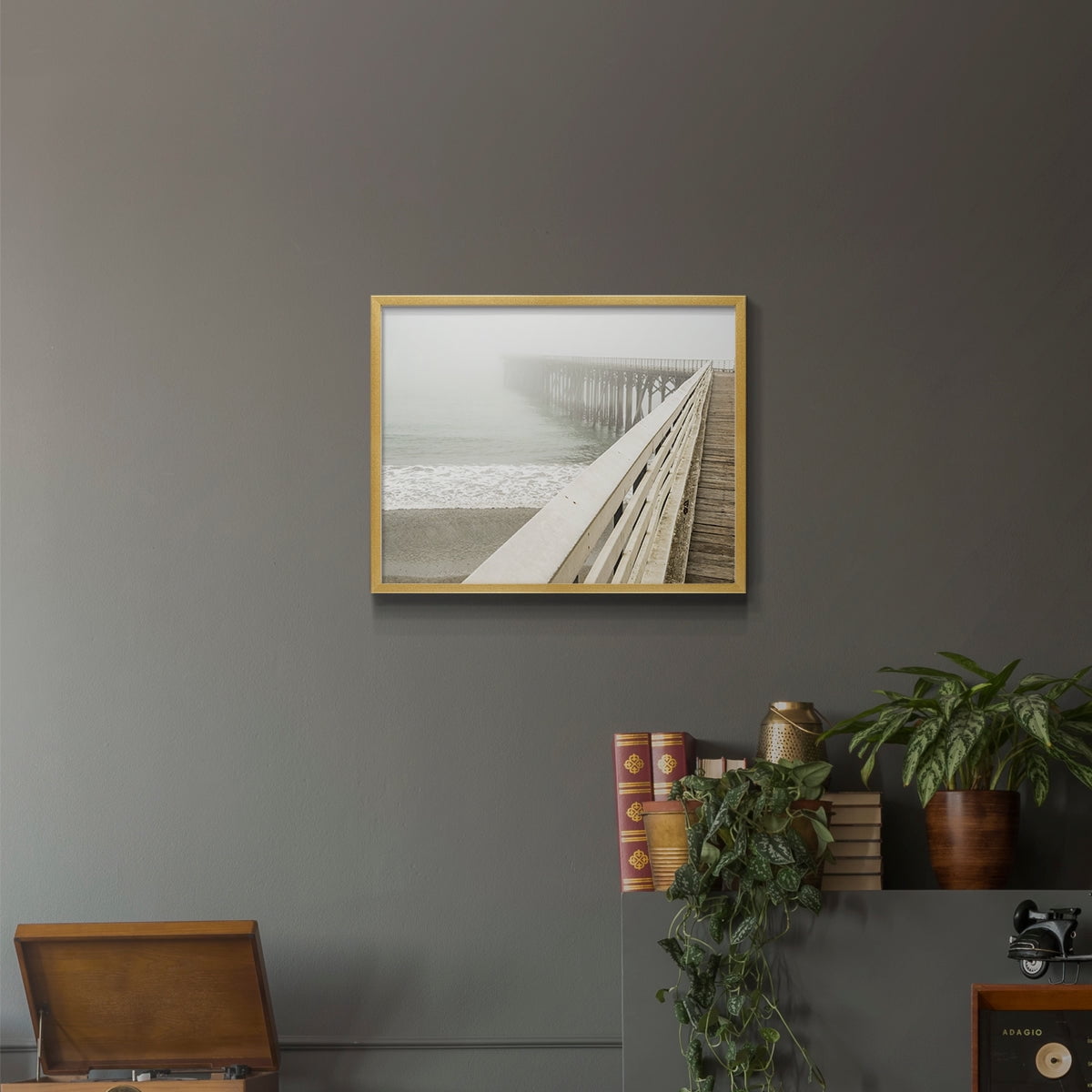 San Simeon Wharf by Danita Delimont - Restickable Framed Giclée Print