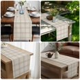 thumbnail image 5 of Grey Checkered Table Runner 90 Inches Long, Rustic Farmhouse Buffalo Plaid Cotton Linen Table Runners Dresser Scarves, Decorative Fabric Tabletop Scarf Furniture Cover for Home Dinner Party 13"x90", 5 of 9