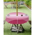 thumbnail image 4 of Fsddascl Pink Ombre Outdoor Tablecloth - 60 Inch Round Dining Table Cover, Gradient Pink Woods Farmhouse Waterproof Outdoor Table Cloth with Umbrella Hole & Zipper for Picnic/Patio/Party, 4 of 7