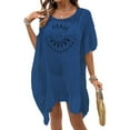thumbnail image 3 of Womens Swimsuits Cover Ups Crochet Chiffon Beach Cover Bathing Suit Bikini Wear Coverups Dress Blue One size, 3 of 8