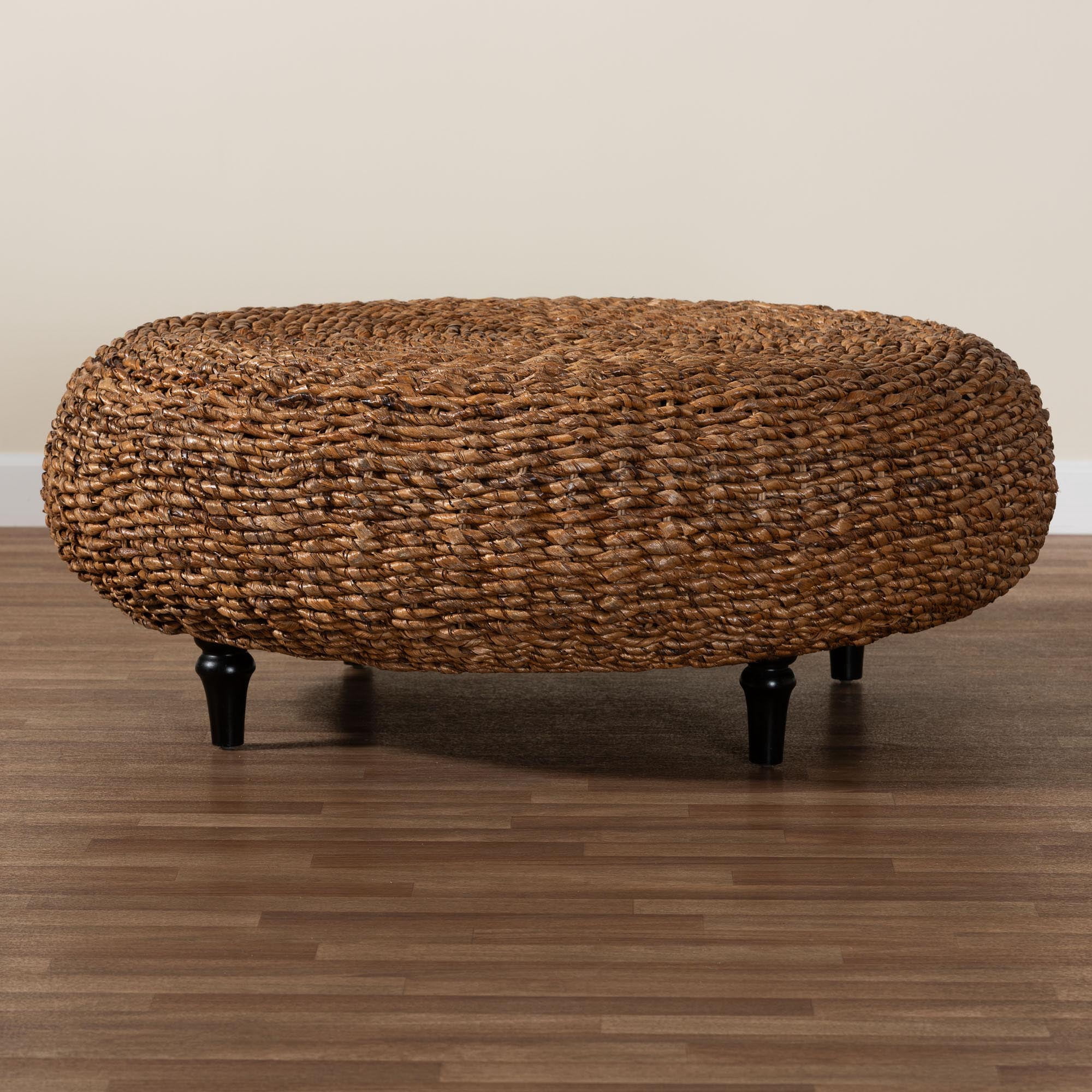 bali & pari Riau Boho Coffee Table, 47"W, Round, Natural Brown