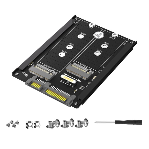 M.2 SATA3.0 SSDs Adapter Double B Key M.2 SSDs to 2.5inch SATA3.0 6Gbps Converters Adapter Card Socket Enclosure