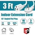 thumbnail image 2 of EP 2 Pack 3 Ft Flat Plug Extension Cord, 16 AWG 3 Prong Grounded White Low Profile Extension Cable for Indoor, 2 of 2