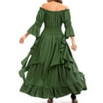 thumbnail image 4 of Victorian Dress Costume Women Gothic Witch Dress Medieval Wedding Dress Halloween Party Costumes Green S, 4 of 6