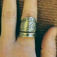 thumbnail image 3 of bestolf Sunflower Spoon Adjustable Ring Boho Vintage Finger Open Ring Extendable Wrap Bands for Women Men Jewelry, 3 of 7
