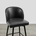 thumbnail image 7 of CHITA 30" Swivel Upholstered Counter Bar Stools with Back & Metal Legs Set of 2,Faux Leather in Black, 7 of 7