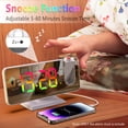 thumbnail image 4 of Digital 180°Projection Alarm Clock with Dynamic RGB Light Brightness Adjustable Snooze Dual Alarm Setting USB Charger Port Mirror Clock for Bedroom 12H/24H, 4 of 9