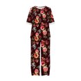 thumbnail image 2 of Birdeem Ensemble d'Été Imprimé pour Femmes Manches Mi-Longues Col Rond Haut Court + Pantalon Décontracté Ensemble de Détente Deux Pièces, 2 of 5