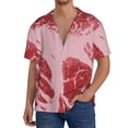 thumbnail image 2 of Zufioo Striped Meat Print Mens Button Down Short Sleeve Shirt,Classic Plaid Shirt,Mens Accessories Fashion Shirt-Small, 2 of 6