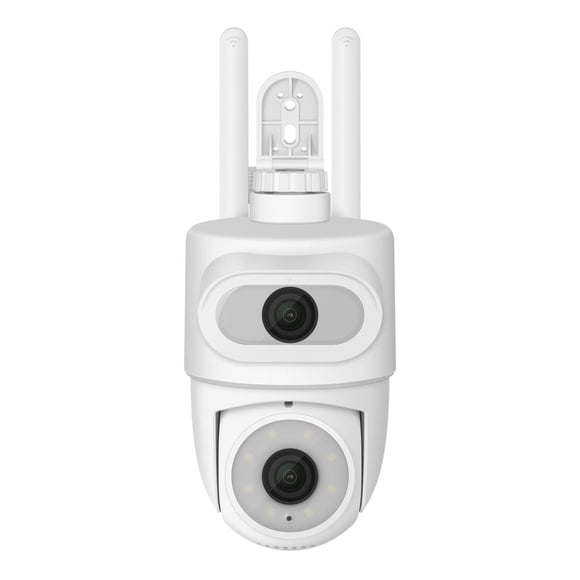 Cámara de seguridad Wi-Fi* de doble lente 2 Mpx + 2 Mpx robotizada tipo domo para exterior con segui