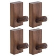 thumbnail image 2 of SLUOHZXI 4 Pack Wooden Wall Hooks for Hanging, Adhesive Mounted and Wall Mount Boho Decorative Walnut Wood Coat Hooks for Towel Clothes Blanket Hat Backpack Robe Black Walnut, 2 of 9