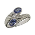 thumbnail image 1 of LBG British Made 10k White Gold Natural Tanzanite Womens Band Ring - 33 size options - 4 - 33 size options - Sizes 4 to 12 Available, 1 of 5