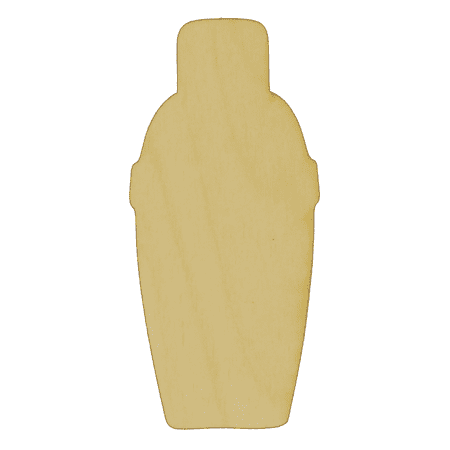 Unfinished Tumbler or Cocktail Shaker Wood Cutout (1/4" Thickness, Small 2" x 4.5" (Package of 10))